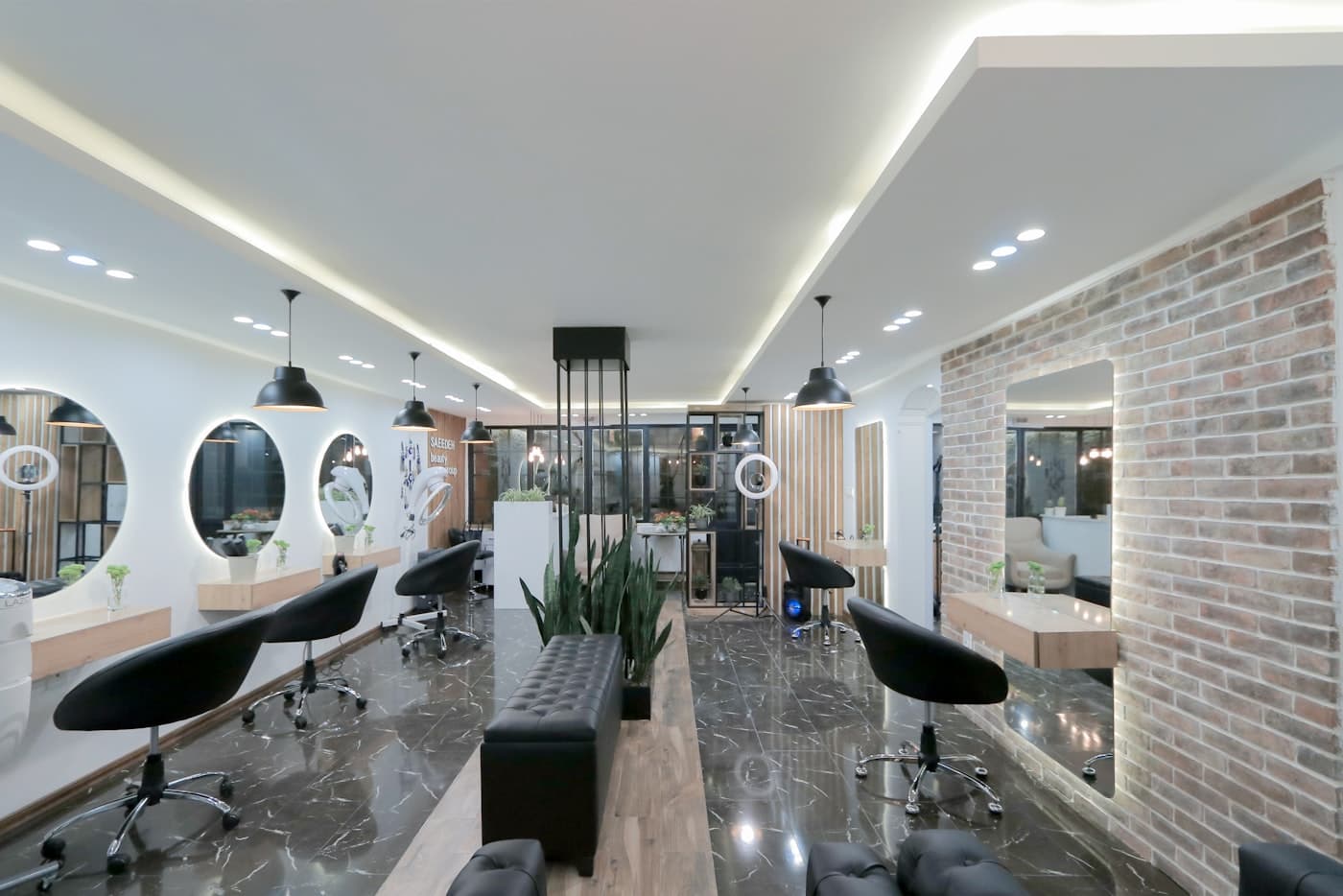 Interior of a bright, modern salon suite